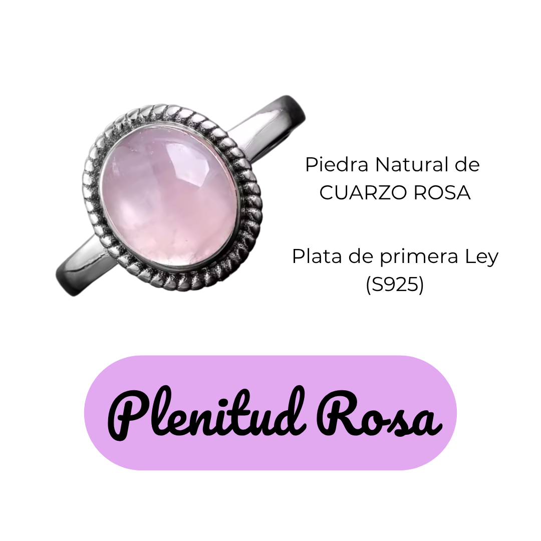 Anillo Cuarzo Rosa Oval - Plenitud Rosa - Plata de Ley