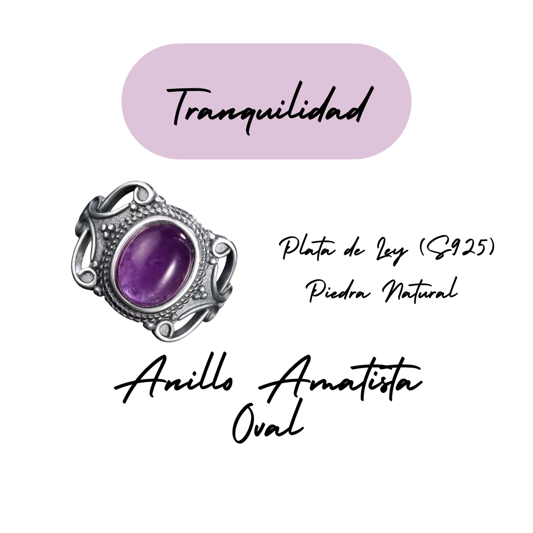 Anillo Amatista Oval - Tranquilidad - Plata de Ley