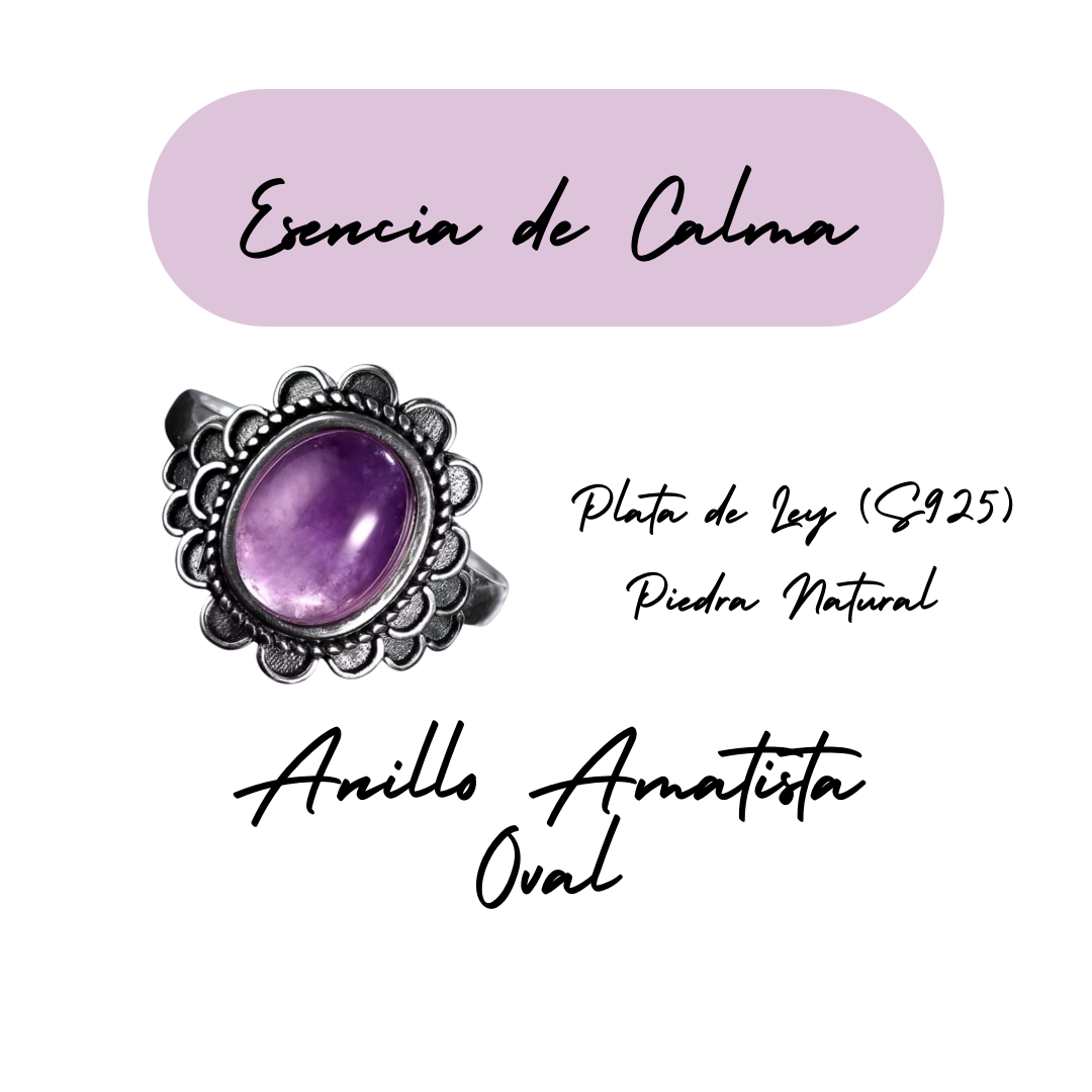 Anillo Amatista Oval - Esencia de Calma - Plata de Ley