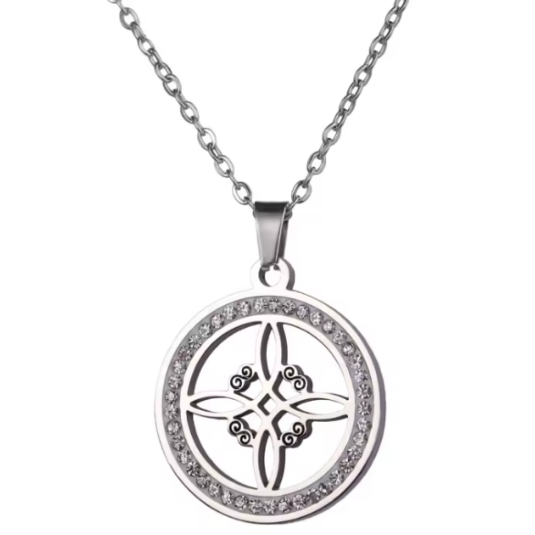 Colgante de Acero Inoxidable con Nudo de Bruja