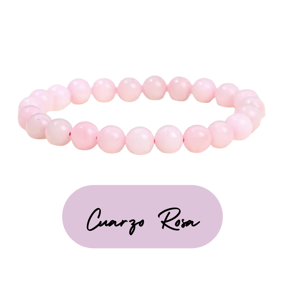 Pulsera de cuentas - Piedras Naturales Cuarzo Rosa