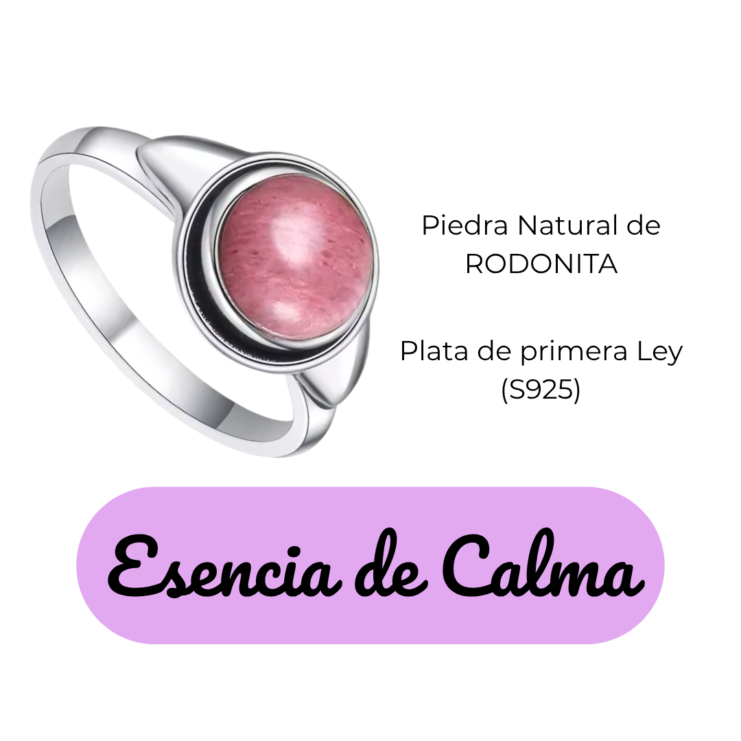 Anillo Rodonita Redondo - Esencia de Calma - Plata de Ley