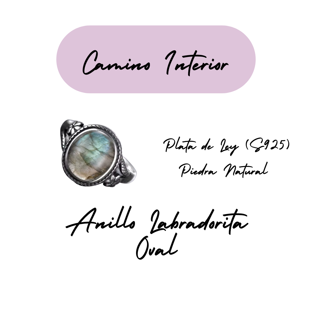 Anillo Labradorita Oval - Camino Interior - Plata de Ley