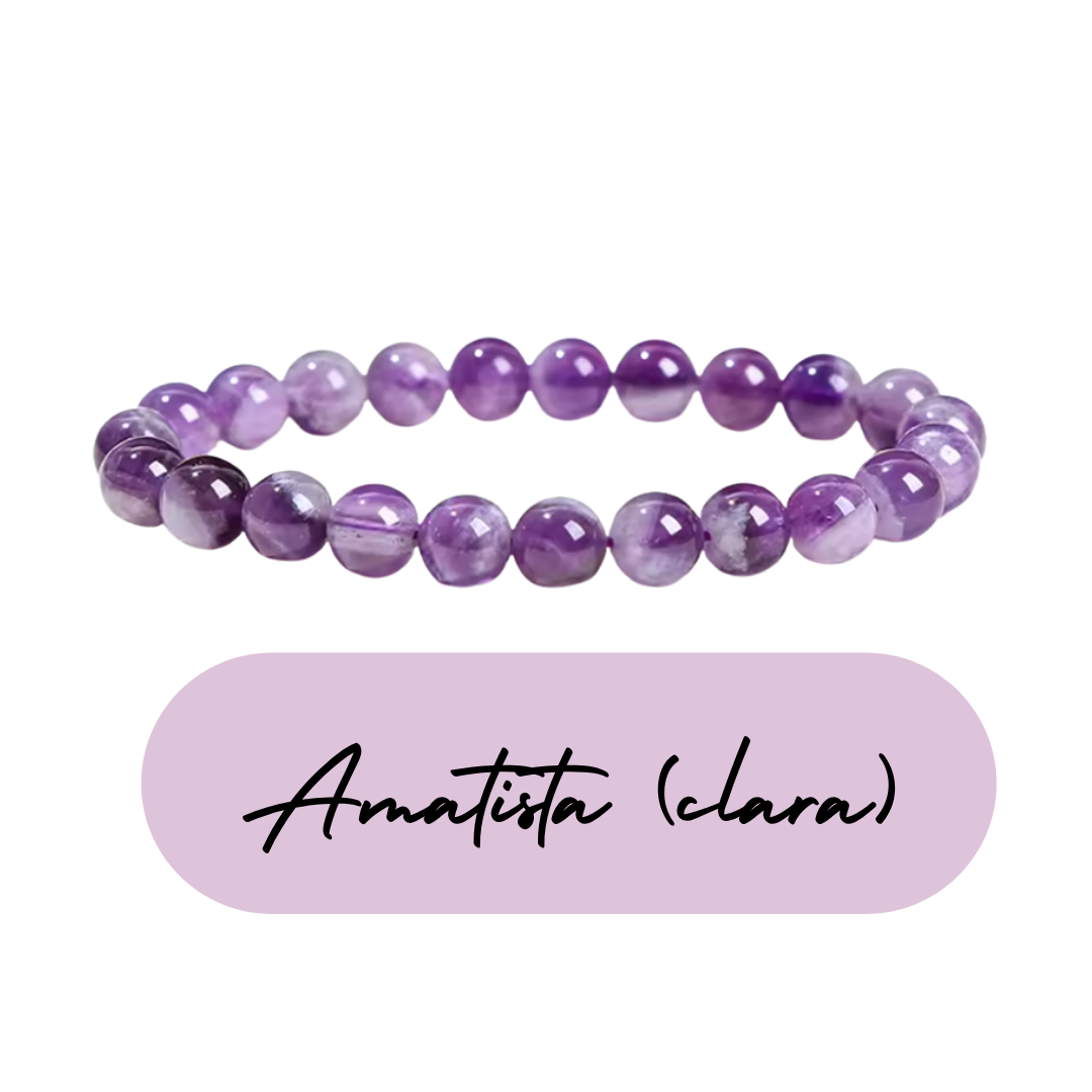 Pulsera de cuentas - Piedras Naturales Amatista (Clara)
