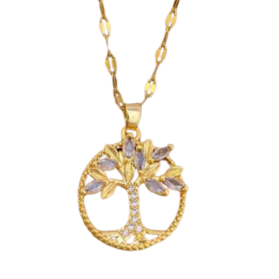 Colgante de Acero Inoxidable con Árbol de la Vida