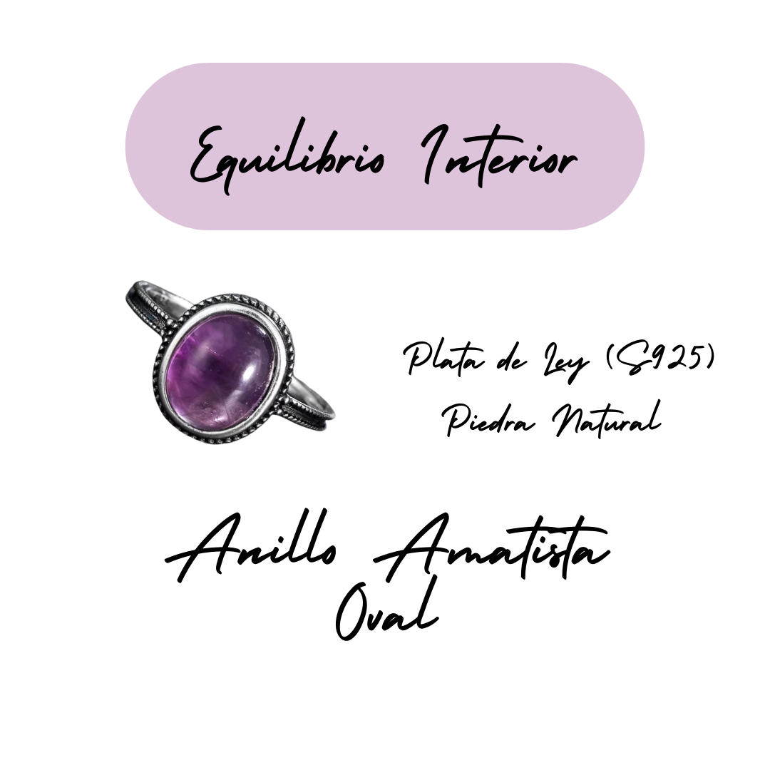 Anillo Amatista Oval - Equilibrio Interior - Plata de Ley