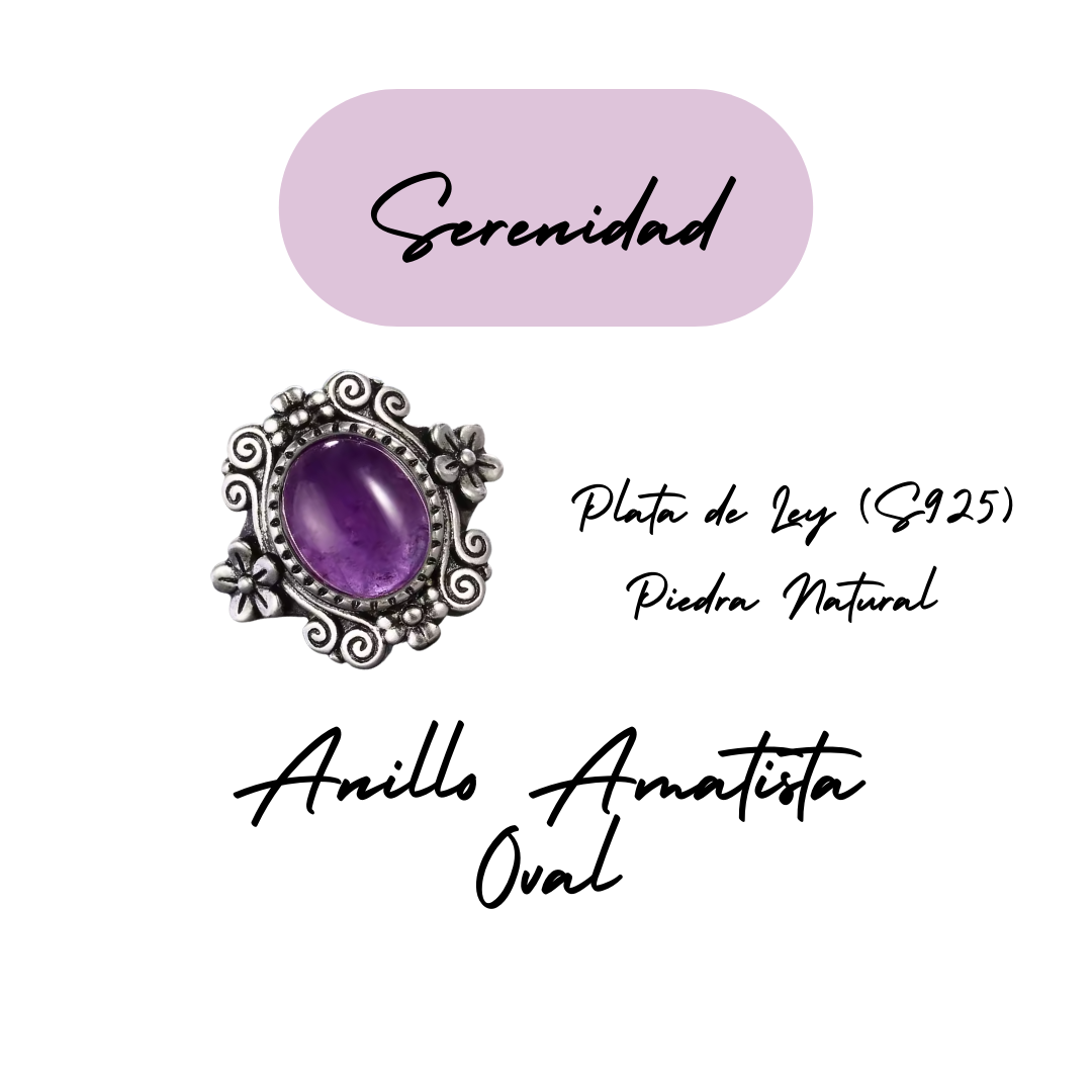 Anillo Amatista Oval - Serenidad - Plata de Ley
