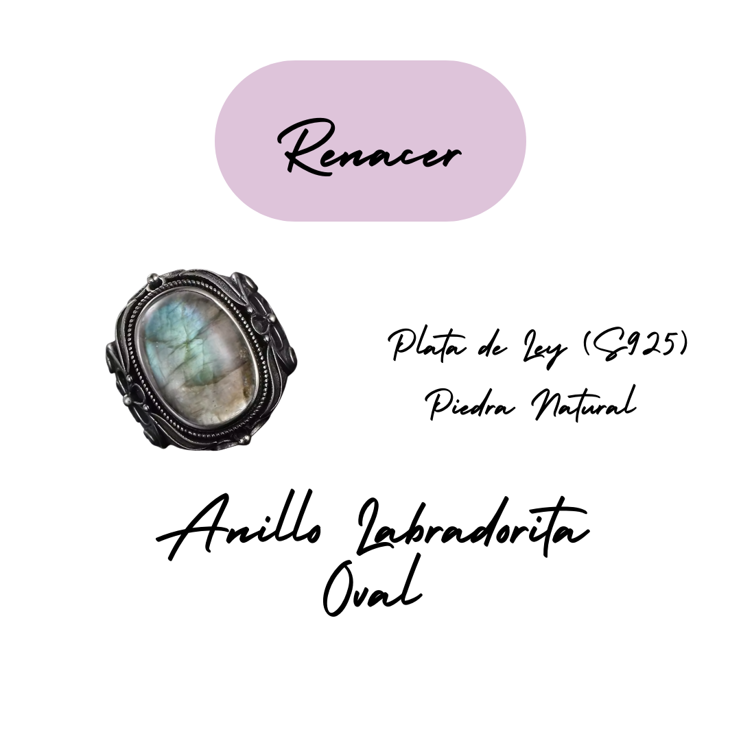 Anillo Labradorita Oval - Renacer - Plata de Ley