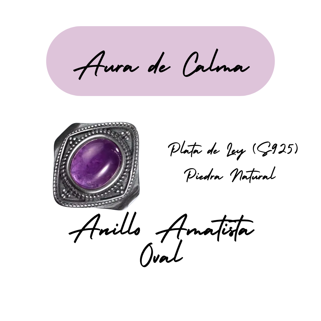 Anillo Amatista Oval - Aurora de Calma - Plata de Ley
