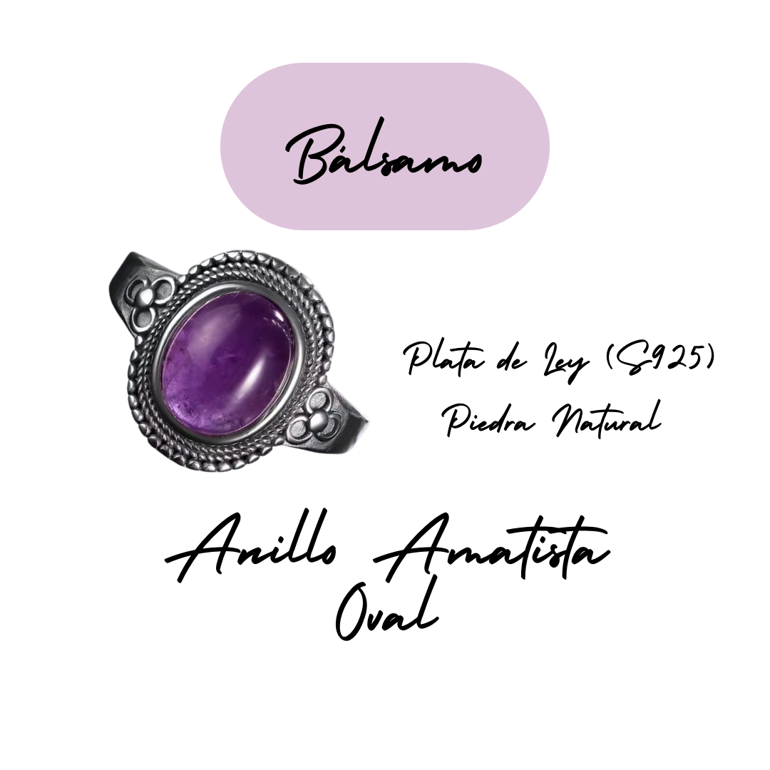 Anillo Amatista Oval - Bálsamo - Plata de Ley