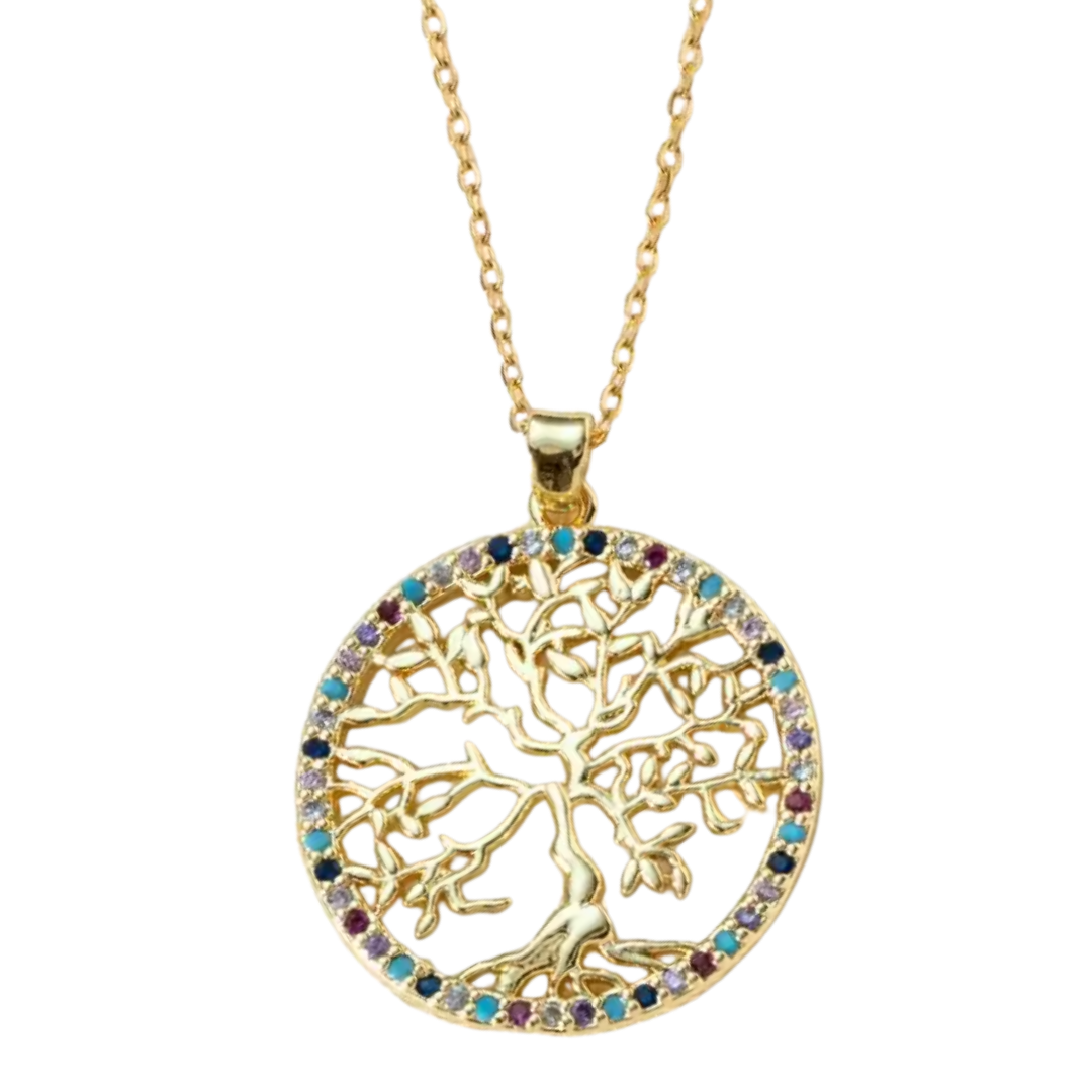 Colgante de Acero Inoxidable con Árbol de la Vida