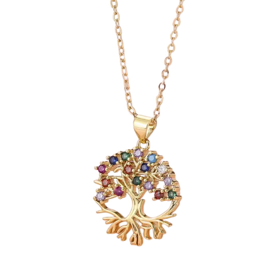 Colgante de Acero Inoxidable con Árbol de la Vida