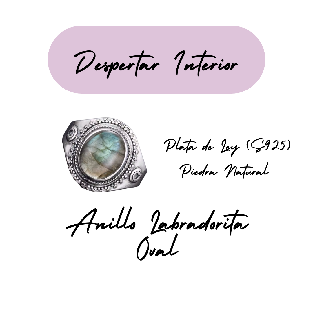 Anillo Labradorita Oval - Despertar Interior - Plata de Ley