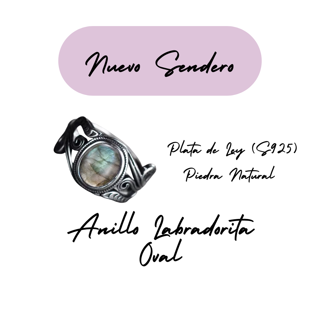 Anillo Labradorita Oval - Nuevo Sendero - Plata de Ley