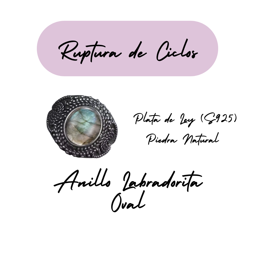 Anillo Labradorita Oval - Ruptura de Ciclos - Plata de Ley