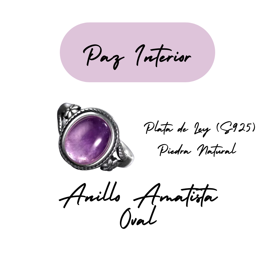 Anillo Amatista Oval - Paz Interior - Plata de Ley