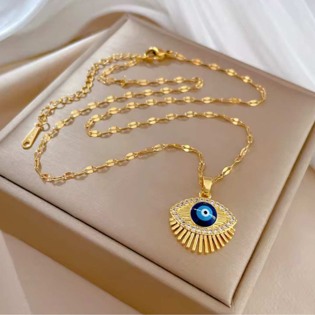 Colgante de Acero Inoxidable con Ojo Turco