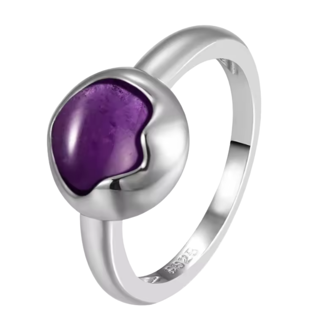 Anillo Amatista Redondo - Esperanza - Plata de Ley