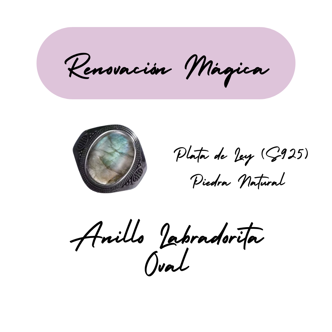 Anillo Labradorita Oval - Renovación Mágica - Plata de Ley