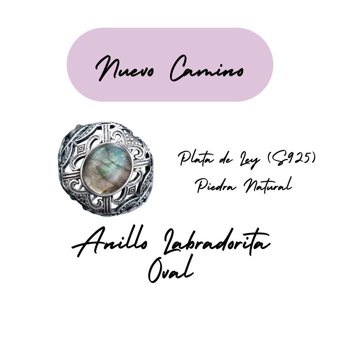 Anillo Labradorita Oval - Nuevo Camino - Plata de Ley