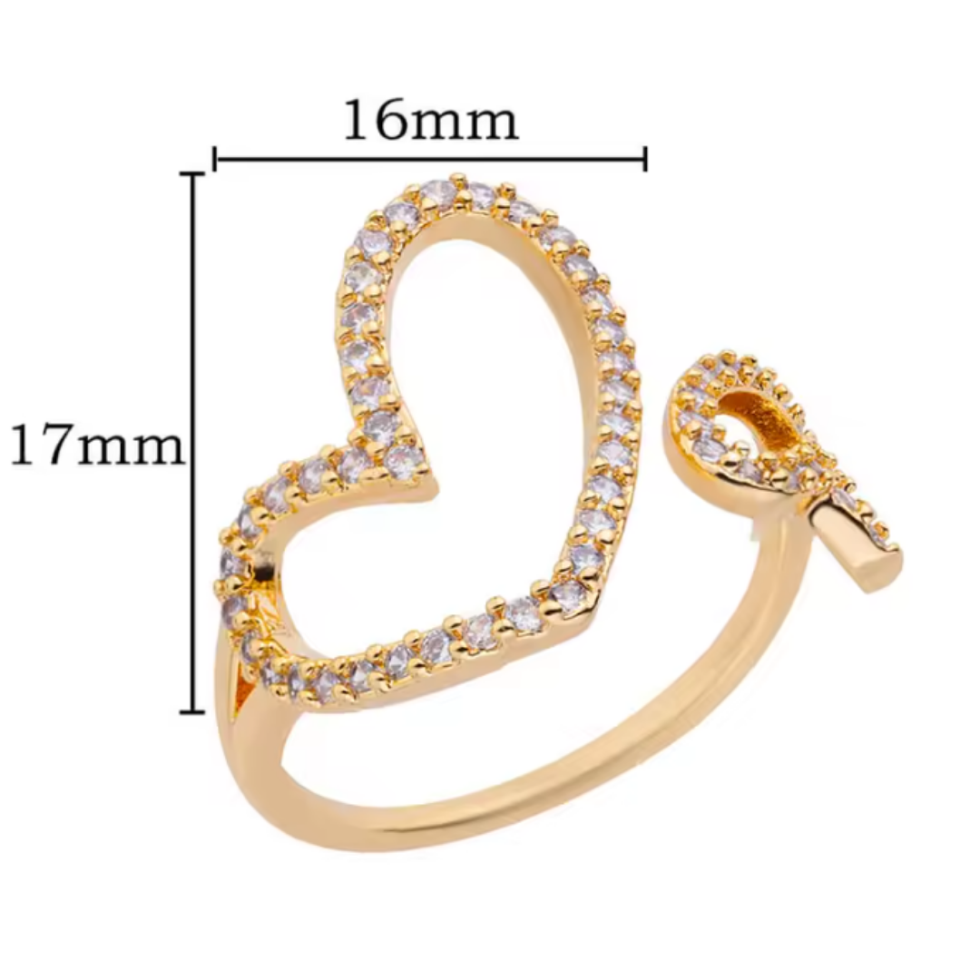 Anillo de Acero Inoxidable con Doble Corazón