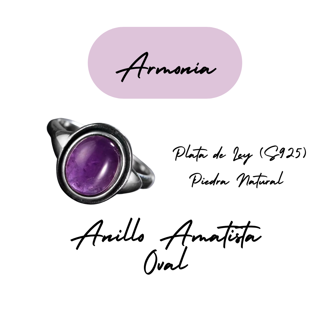 Anillo Amatista Oval - Armonía - Plata de Ley