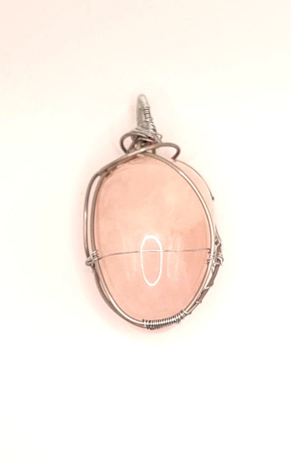 Colgante Único y Artesanal Huevo - Cuarzo Rosa