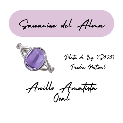 Anillo Amatista Oval - Sanación del Alma - Plata de Ley