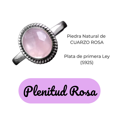 Anillo Cuarzo Rosa Oval - Plenitud Rosa - Plata de Ley