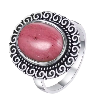 Anillo Rodonita Oval - Paz del Alma - Plata de Ley