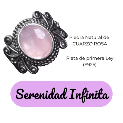 Anillo Cuarzo Rosa Oval - Serenidad Infinita - Plata de Ley