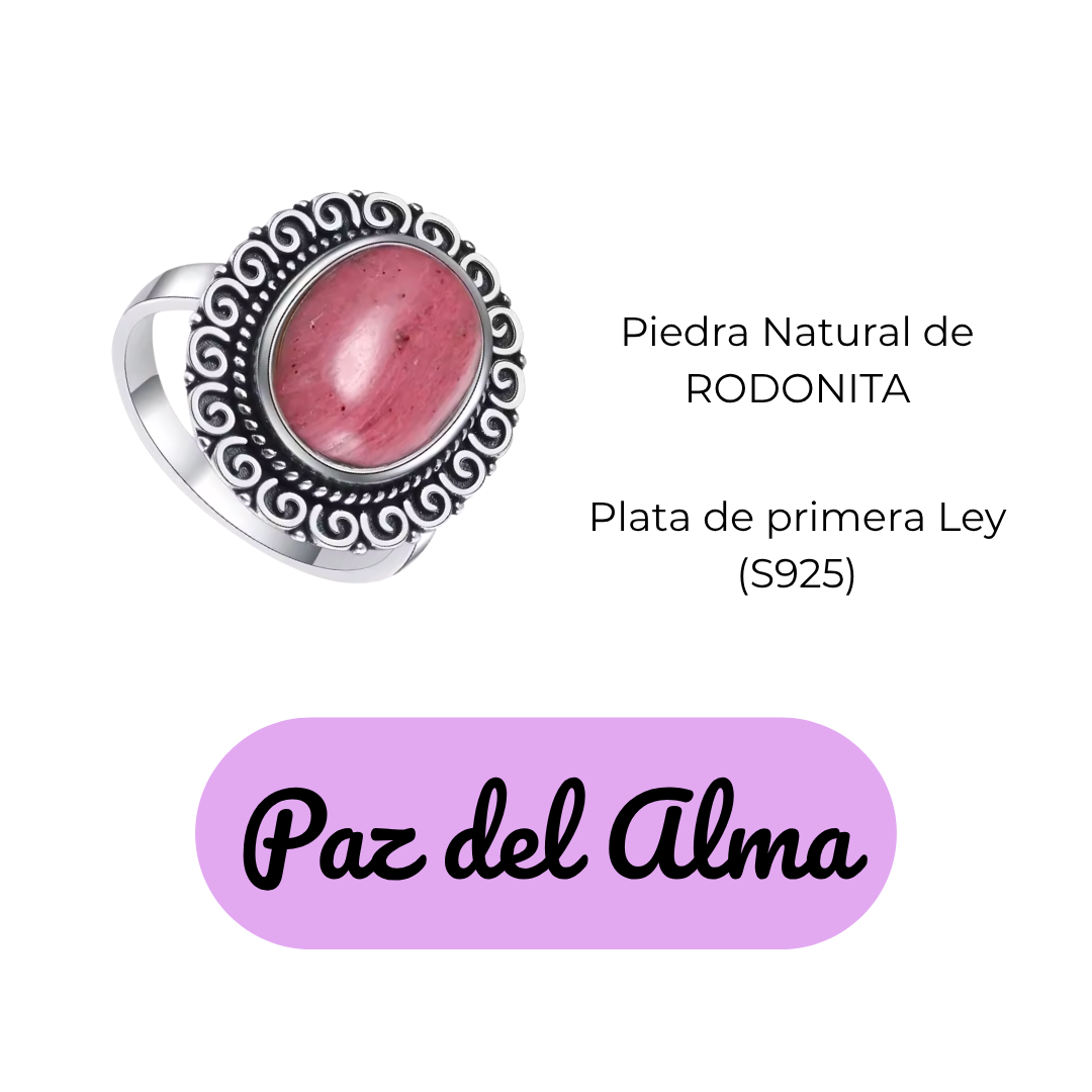 Anillo Rodonita Oval - Paz del Alma - Plata de Ley