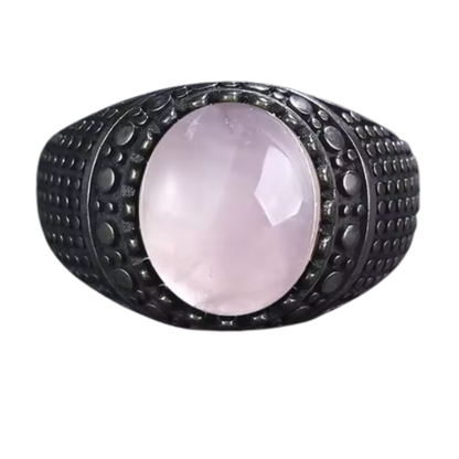 Anillo Cuarzo Rosa Oval - Luz y Armonía - Plata de Ley