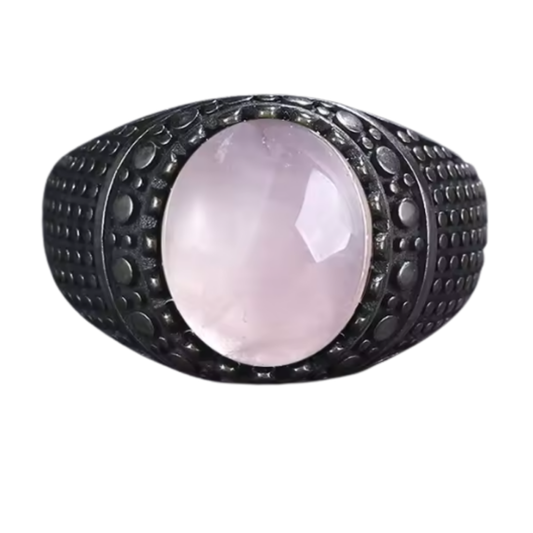 Anillo Cuarzo Rosa Oval - Luz y Armonía - Plata de Ley