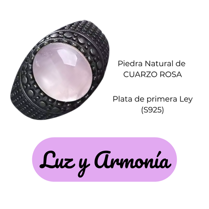 Anillo Cuarzo Rosa Oval - Luz y Armonía - Plata de Ley