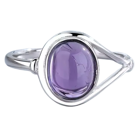 Anillo Amatista Oval - Luz Sanadora - Plata de Ley
