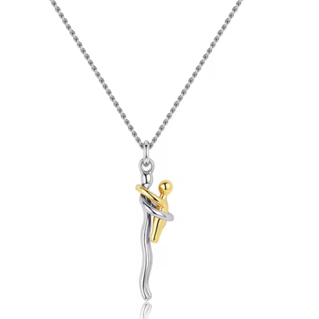 Colgante de Acero Inoxidable con Abrazo de Madre