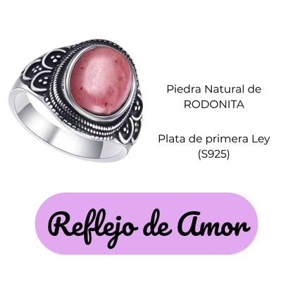 Anillo Rodonita Oval - Reflejo de Amor - Plata de Ley