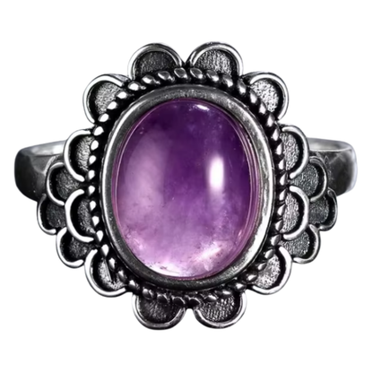 Anillo Amatista Oval - Esencia de Calma - Plata de Ley