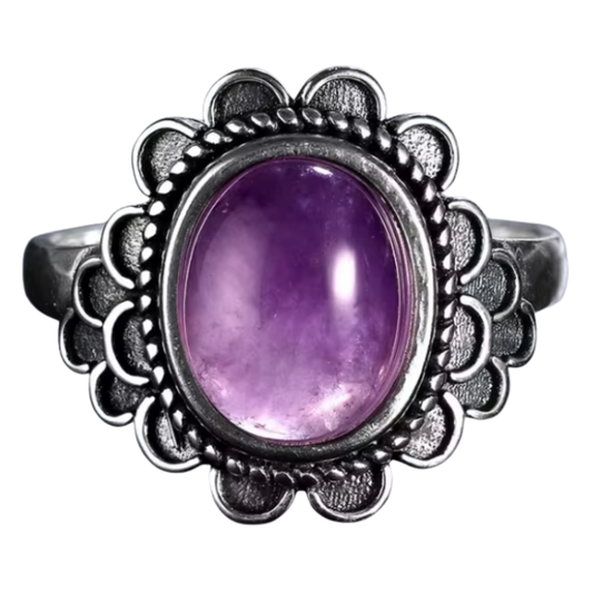 Anillo Amatista Oval - Esencia de Calma - Plata de Ley