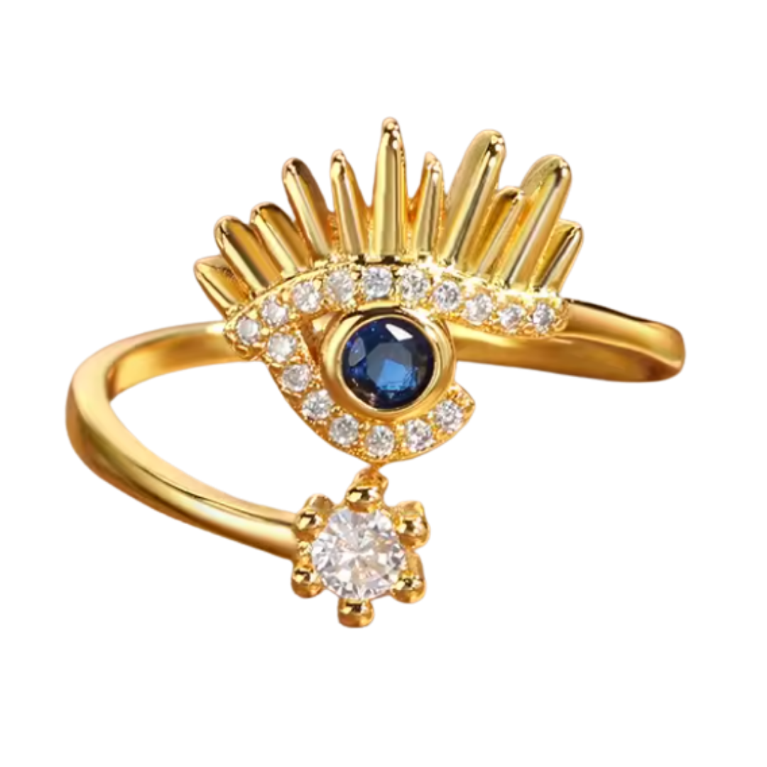 Anillo de Acero Inoxidable con Ojo Turco Pestañas