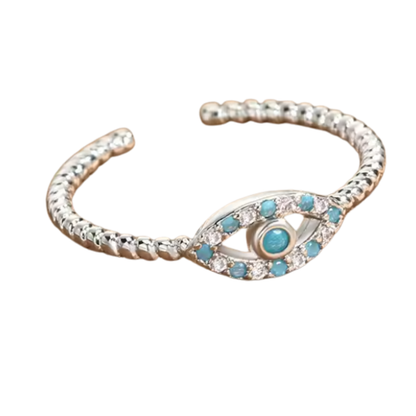 Anillo de Acero Inoxidable con Ojo Turco solitario