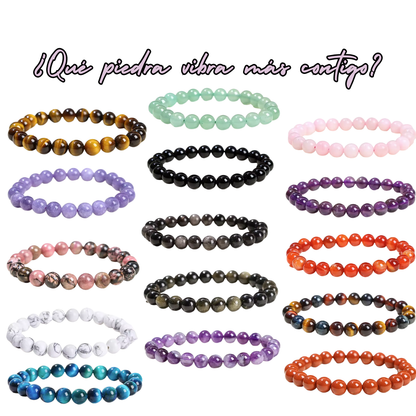 Pulsera de cuentas - Piedras Naturales Turquesa Blanca
