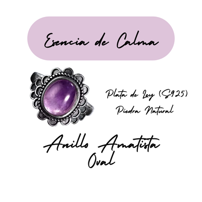 Anillo Amatista Oval - Esencia de Calma - Plata de Ley