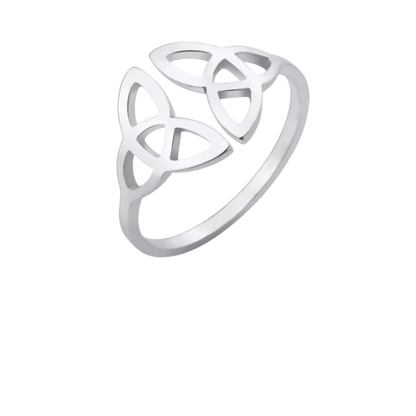 Anillo de Acero Inoxidable con Nudo Celta Triqueta