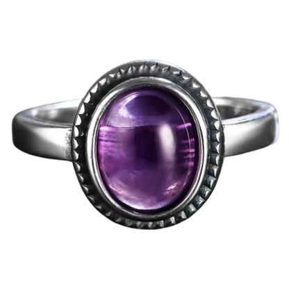 Anillo Amatista Oval - Curación Interior - Plata de Ley