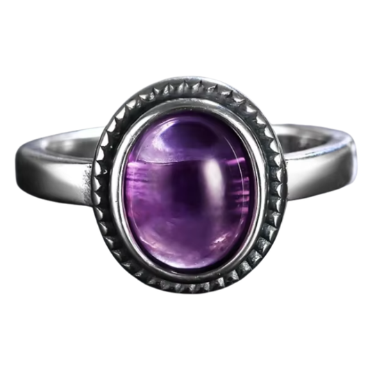 Anillo Amatista Oval - Curación Interior - Plata de Ley