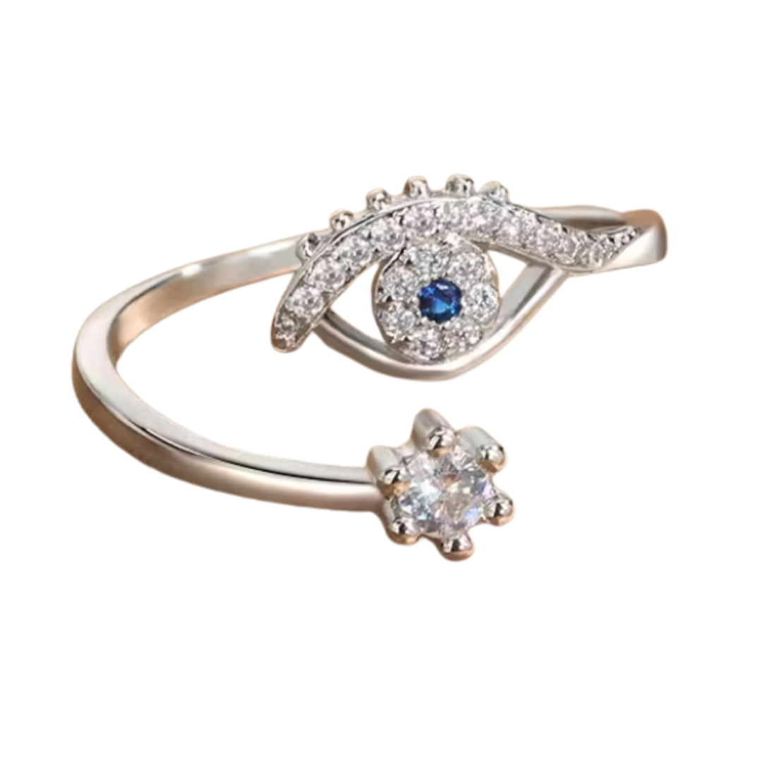 Anillo de Acero Inoxidable con Ojo Turco y Brillante