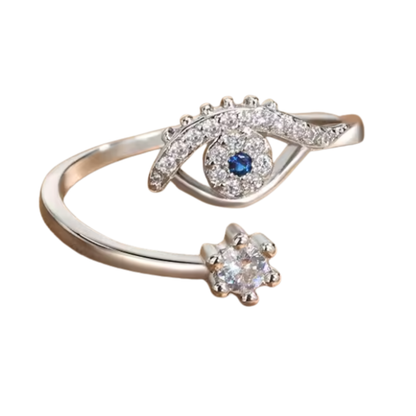 Anillo de Acero Inoxidable con Ojo Turco y Brillante