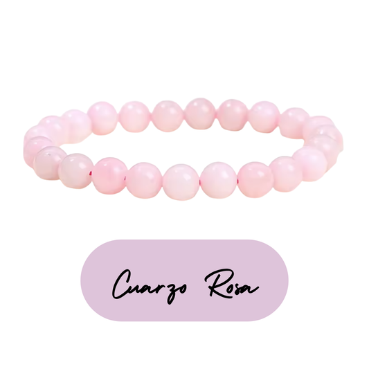 Pulsera de cuentas - Piedras Naturales Cuarzo Rosa